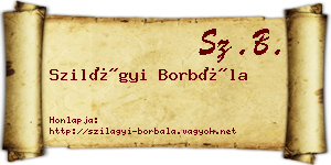 Szilágyi Borbála névjegykártya